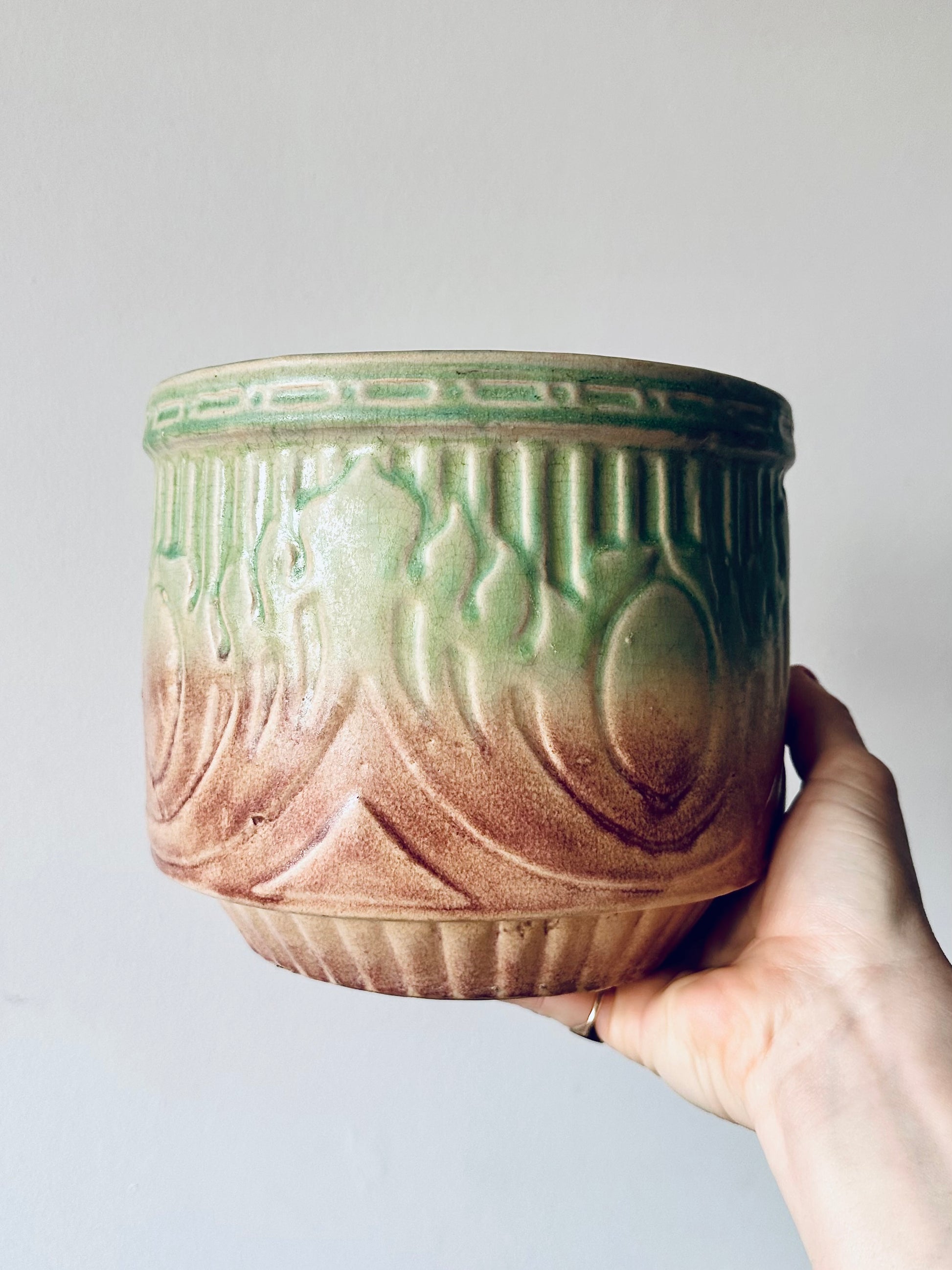 mccoy planter pots 1920s McCoy Jardiniere ceramic planter – headrush vintage
