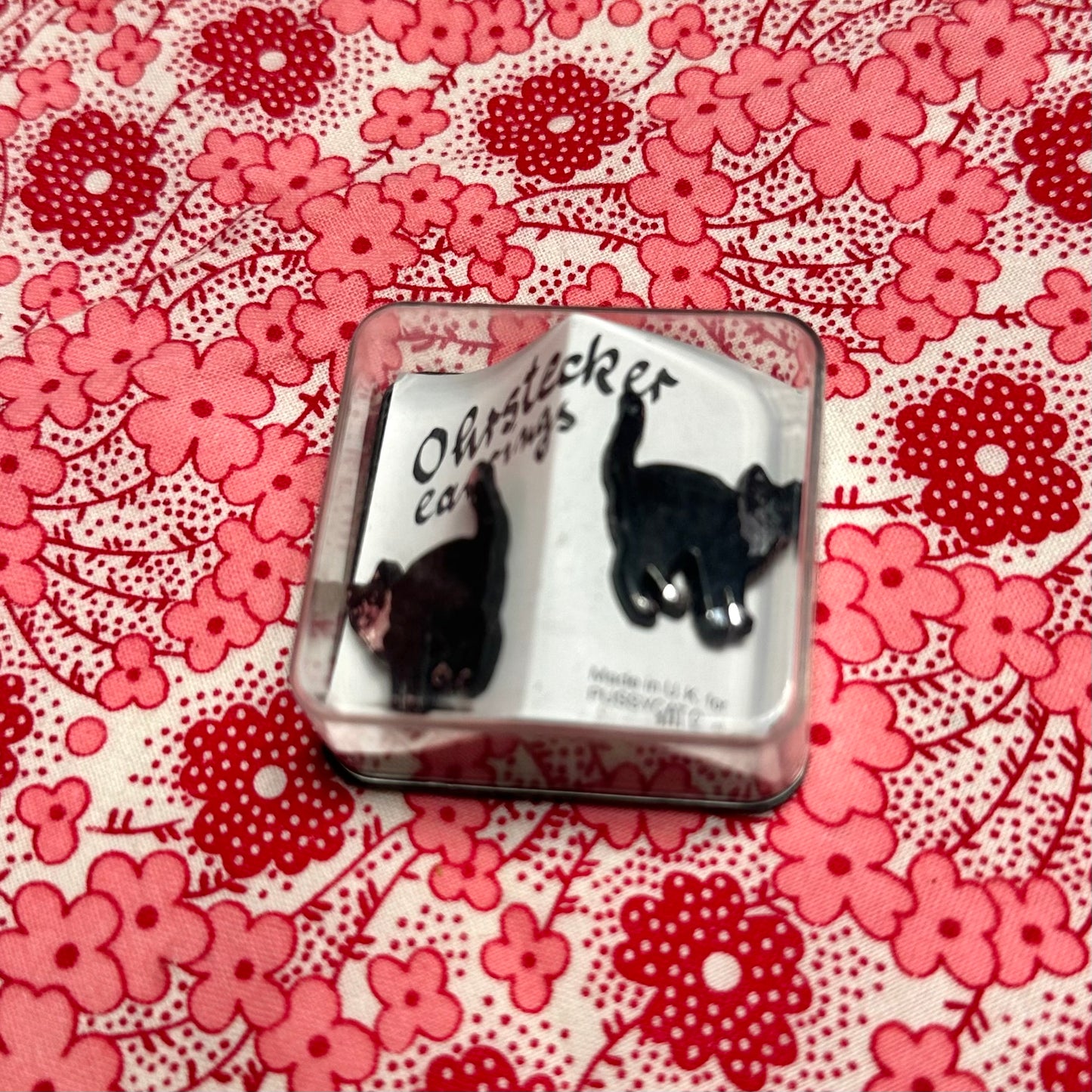 Vintage Tuxedo Cat Earrings