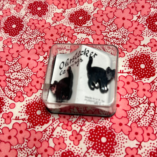 Vintage Tuxedo Cat Earrings