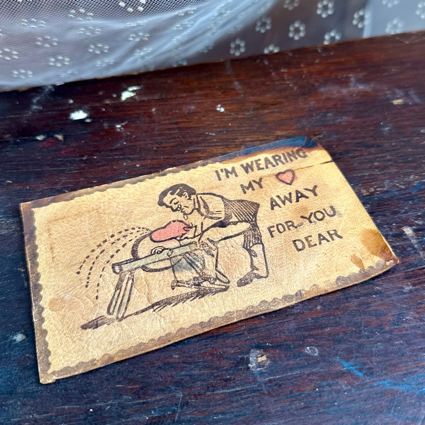 Antique Leather Postcard